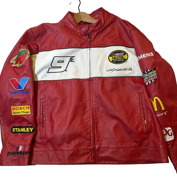 Wilsons Leather Other - Vintage patchwork NASCAR red racing jacket  Jacket XL